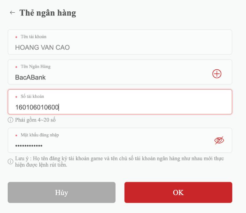 Bước 2: Thêm thông tin ngân hàng